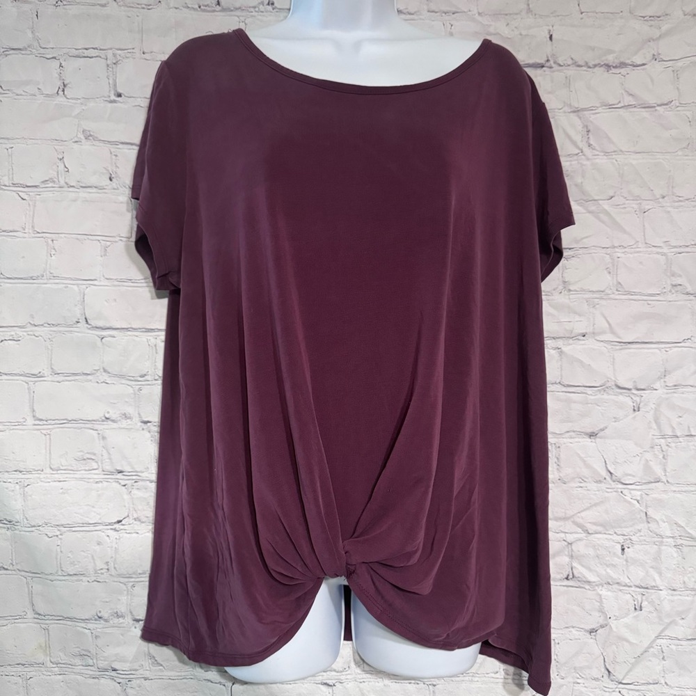 Arizona Burgundy Twist Front Blouse XXL